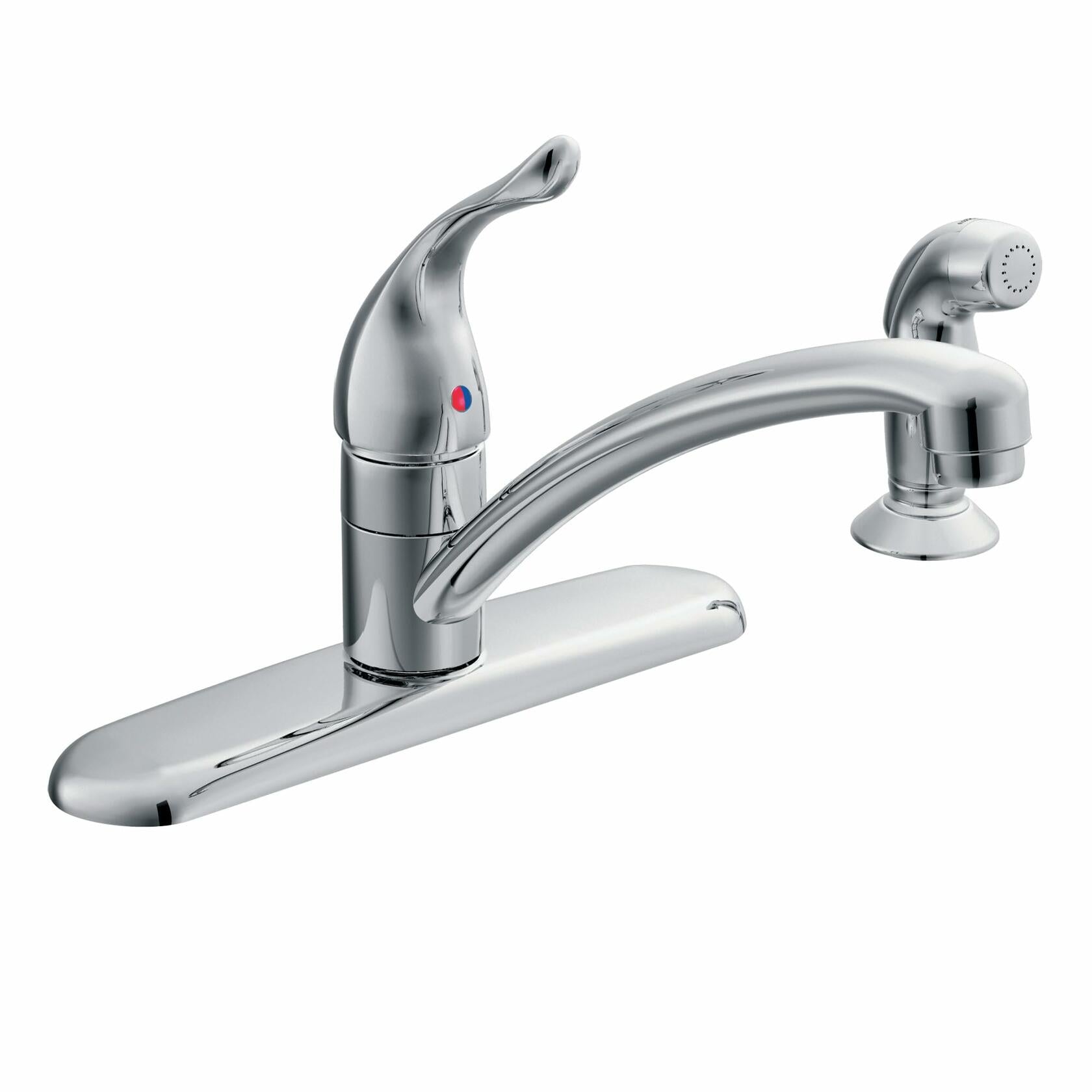 MOEN Chateau 67430 Single-Handle Fixed Kitchen Faucet with Side Sprayer in Chrome