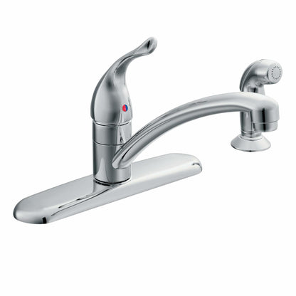MOEN Chateau 67430 Single-Handle Fixed Kitchen Faucet with Side Sprayer in Chrome