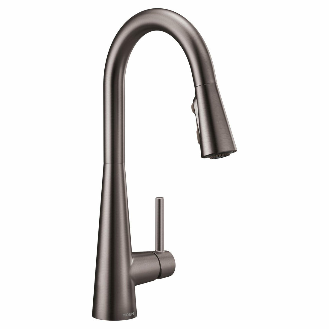 MOEN Sleek 7864BLS One Handle High Arc Pulldown Modern Kitchen Faucet With Power Boost in Black Stainless