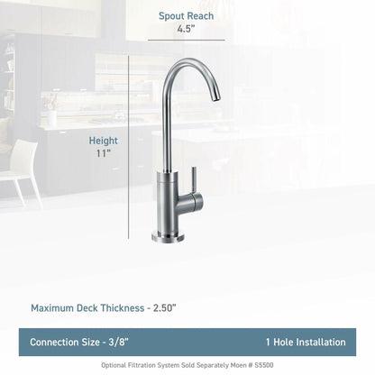 MOEN Sip S5530BG Modern Single-Handle Drinking Fountain Beverage Faucet in Brushed Gold