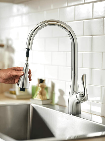 MOEN Arbor 4736 Single Handle High-Arc Kitchen Faucet in Chrome