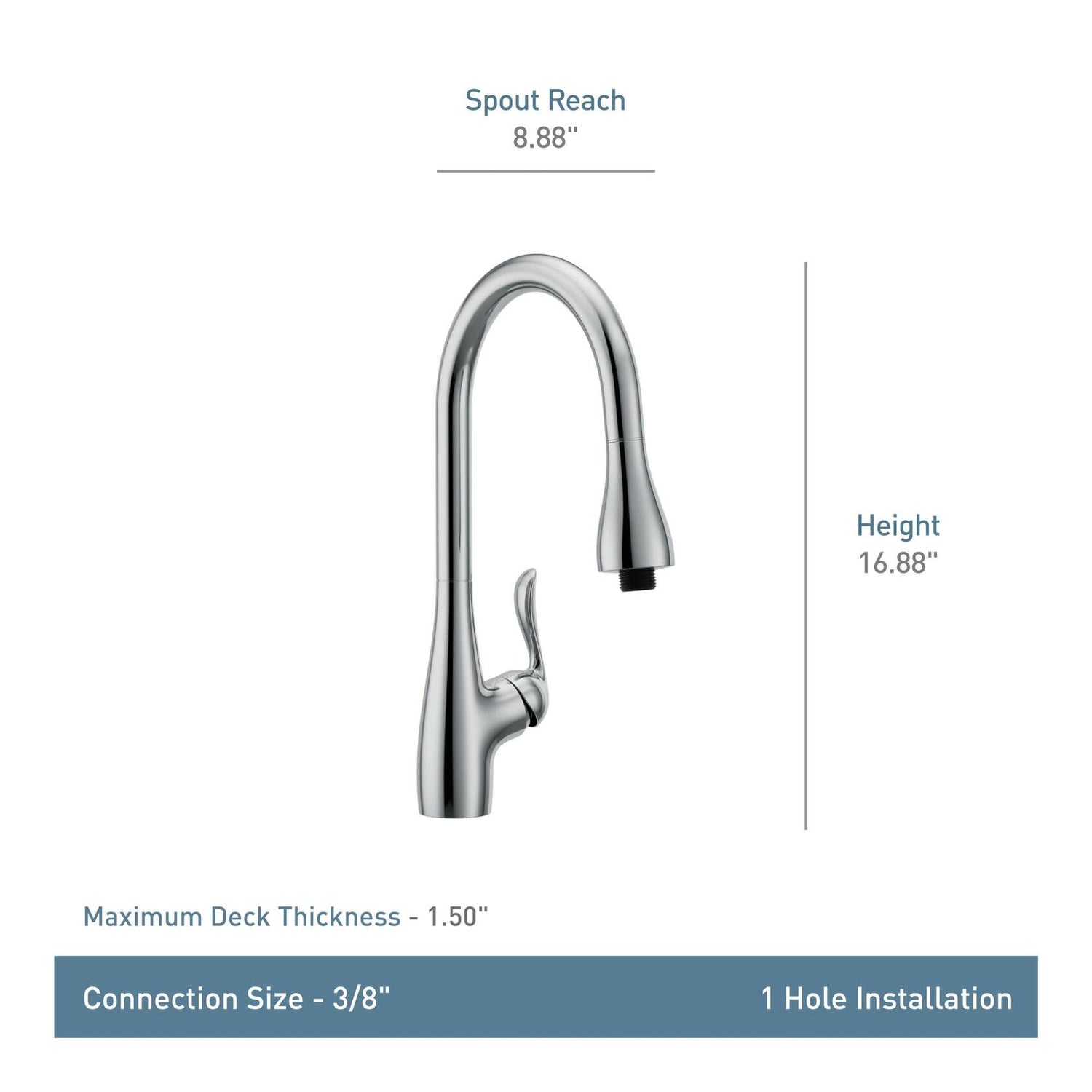 MOEN Arbor 4736 Single Handle High-Arc Kitchen Faucet in Chrome