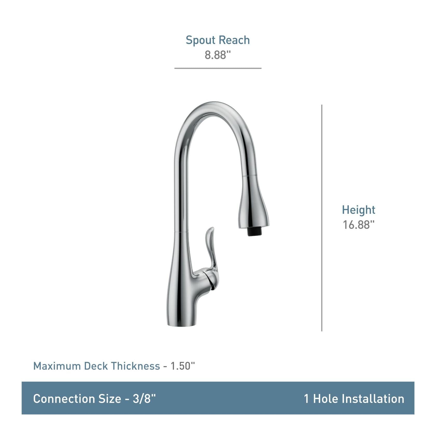 MOEN Arbor 4736 Single Handle High-Arc Kitchen Faucet in Chrome