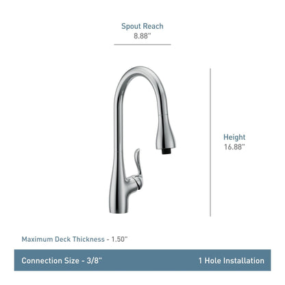 MOEN Arbor 4736 Single Handle High-Arc Kitchen Faucet in Chrome