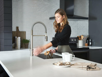 MOEN Align 5923EWSRS Single Handle Pre-Rinse Spring Pulldown Kitchen Faucet with MotionSense Wave and Power Clean in Spot Resist Stainless