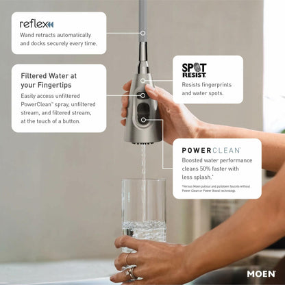 MOEN Sinema S7235SRS Single Handle Pull-Down Sprayer Kitchen Faucet in Spot