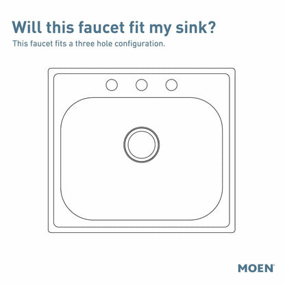 MOEN Chateau 7425 Low-Arc Single-Handle Standard Kitchen Faucet in Chrome