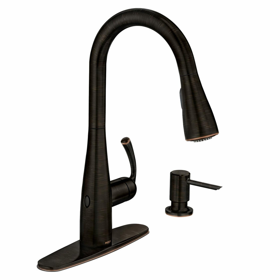 MOEN Essie 87014EWBRB Touchless 1-Handle Pull-Down Sprayer Kitchen Faucet with MotionSense Wave and Power Clean in Mediterranean Bronze