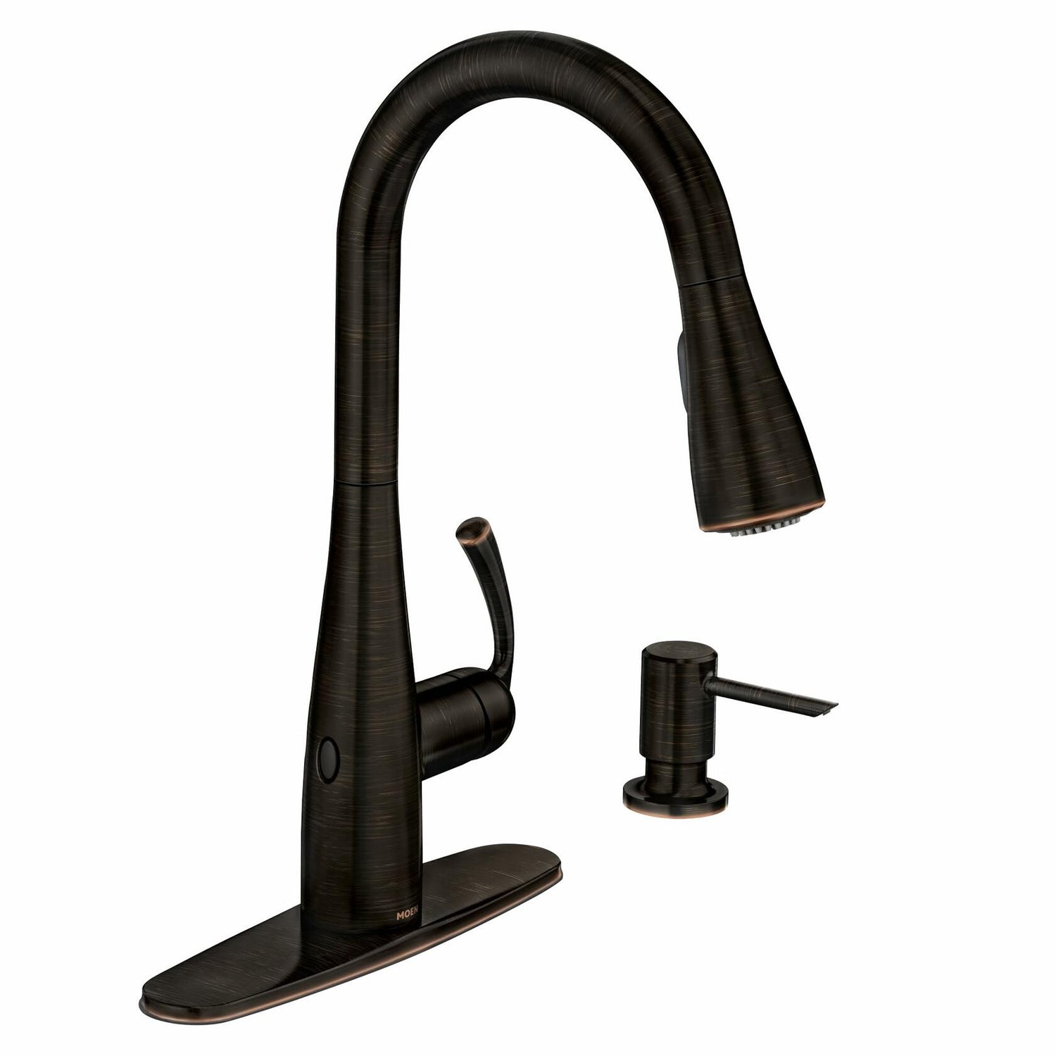 MOEN Essie 87014EWBRB Touchless 1-Handle Pull-Down Sprayer Kitchen Faucet with MotionSense Wave and Power Clean in Mediterranean Bronze