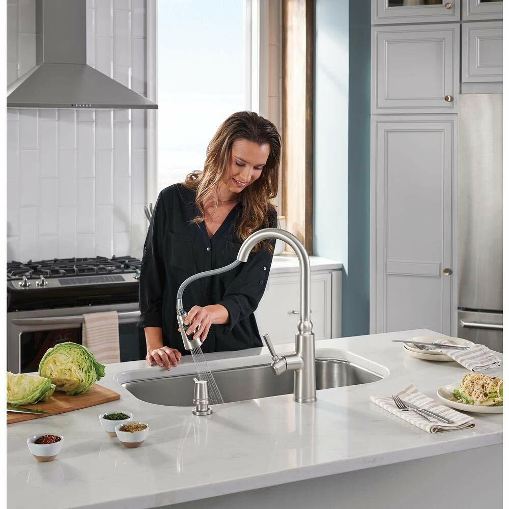 MOEN Coretta 87997SRS Single-Handle Pull-Down Sprayer Kitchen Faucet with Reflex and Power Boost in Spot Resist Stainless