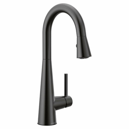 MOEN Sleek 7664BL Single-Handle Pull-Down Sprayer Bar Faucet Featuring Reflex and Power Clean in Matte Black