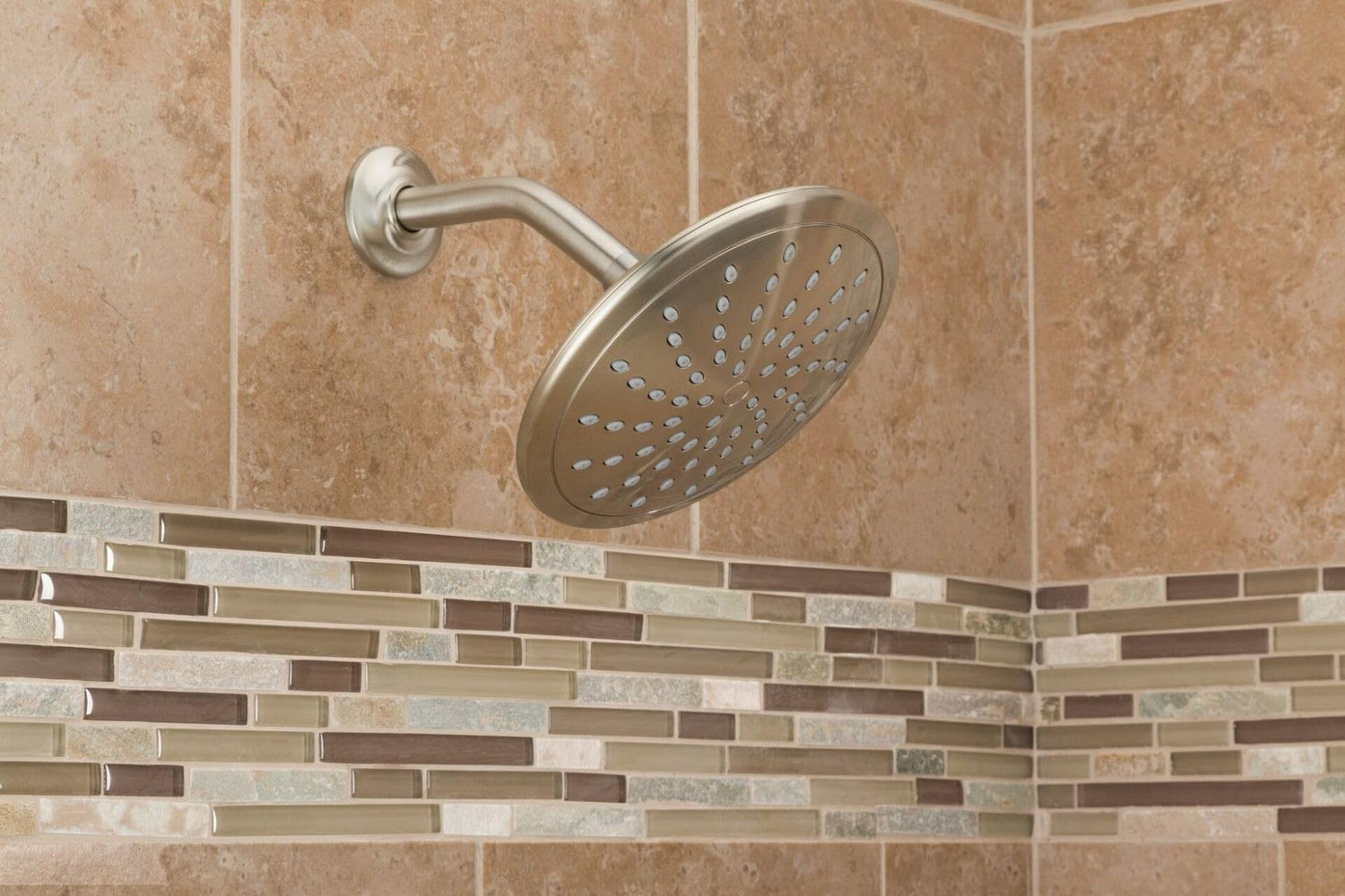 MOEN Eco-Performance 6345BN One Spray Patterns 8 in. Single Wall Mount Low Flow Fixed Shower Head in Brushed Nickel