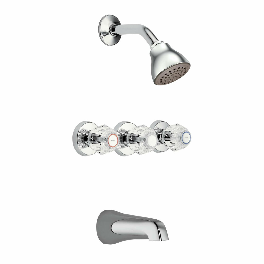 MOEN Chateau 2995EP 3-Handle 1-Spray Tub and Shower Faucet in Chrome (Valve Included)