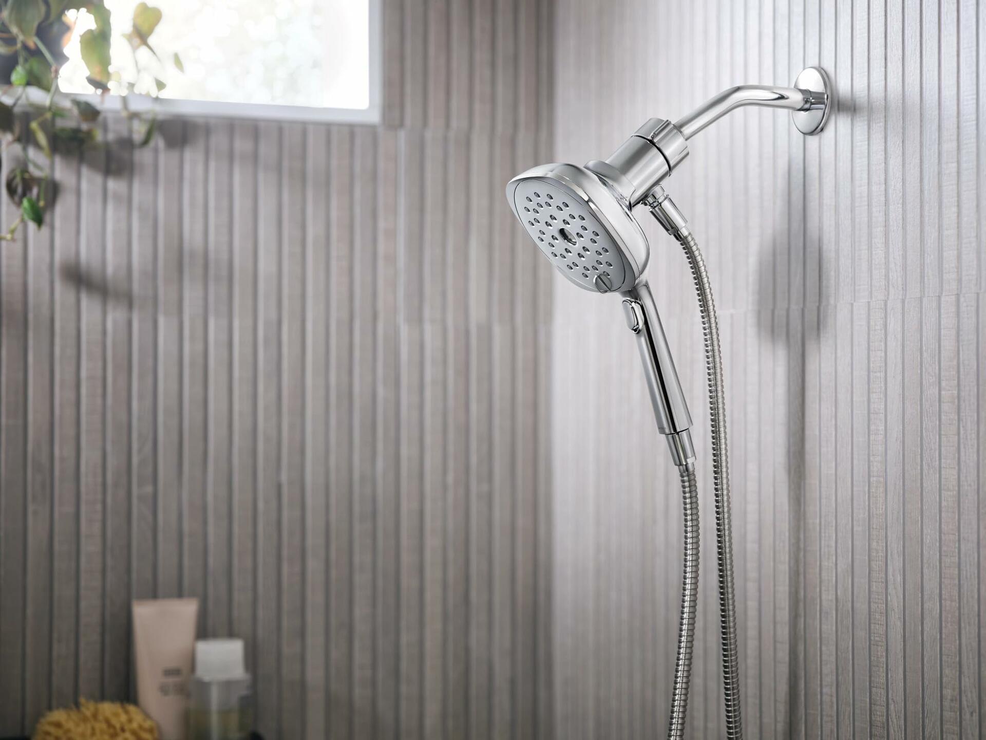 MOEN Verso 220H5EP Eco-Performance 5-inch Infiniti Dial Square Handheld Shower in Chrome