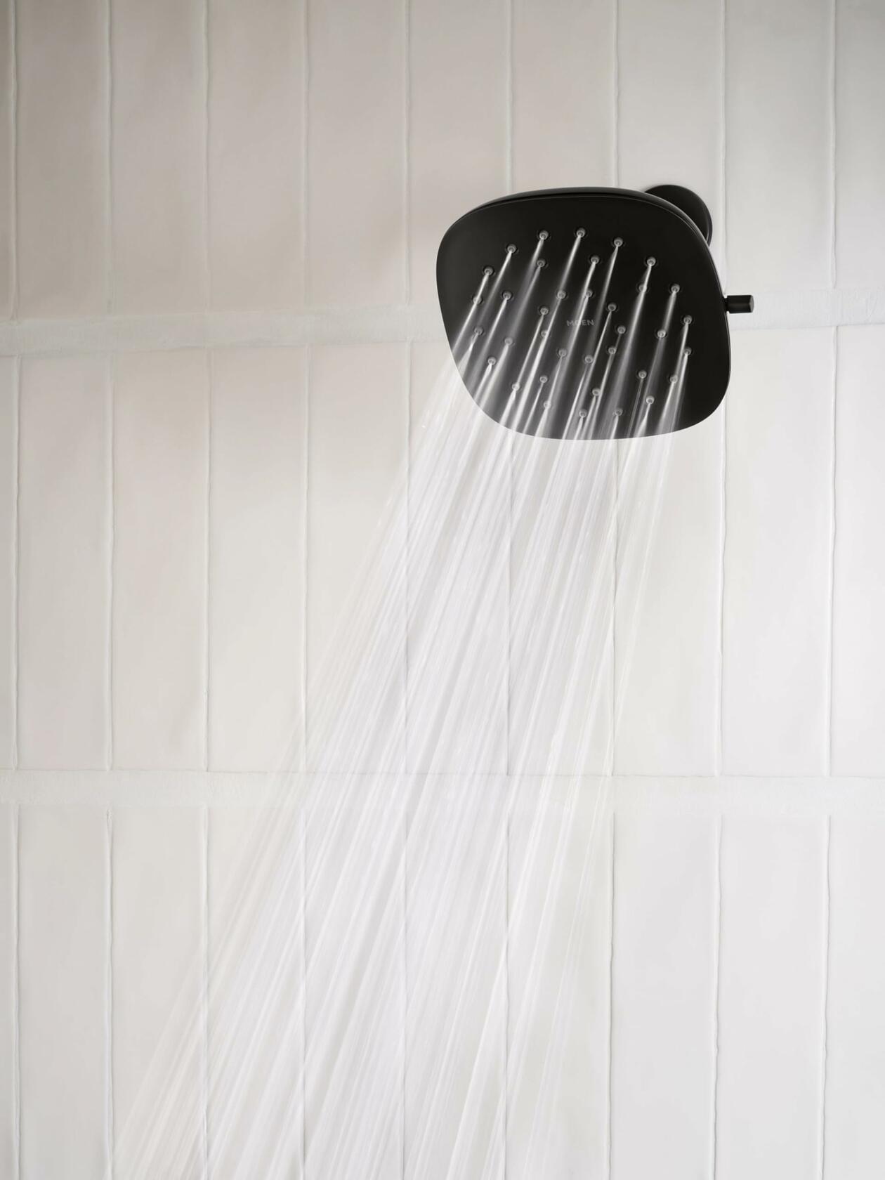 MOEN 220R5BL Verso Infiniti Dial Square Rain Shower Head, 7-Inch Diameter Spray Head in Matte Black