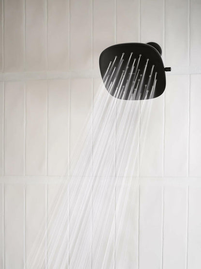 MOEN 220R5BL Verso Infiniti Dial Square Rain Shower Head, 7-Inch Diameter Spray Head in Matte Black
