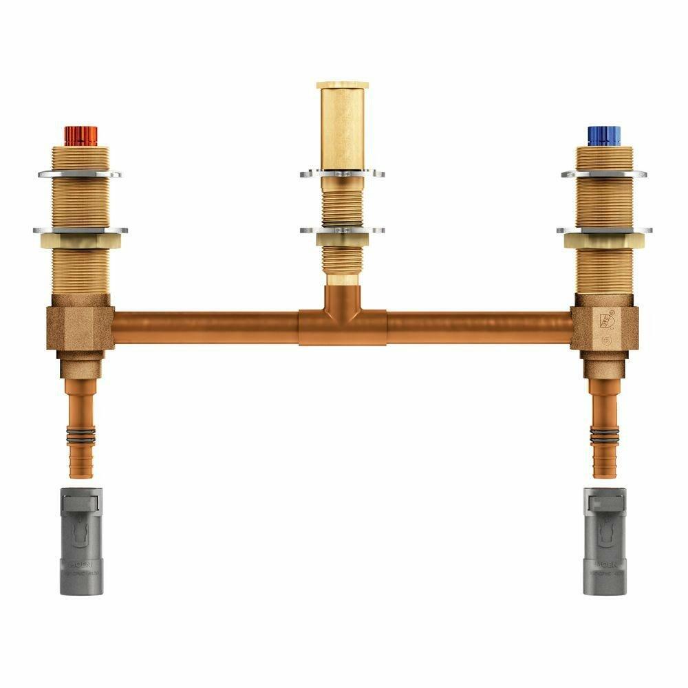 MOEN 4797 Two Handle Roman Tub Valve 10" Centers Pex with 1/2" Cpvc Adapters