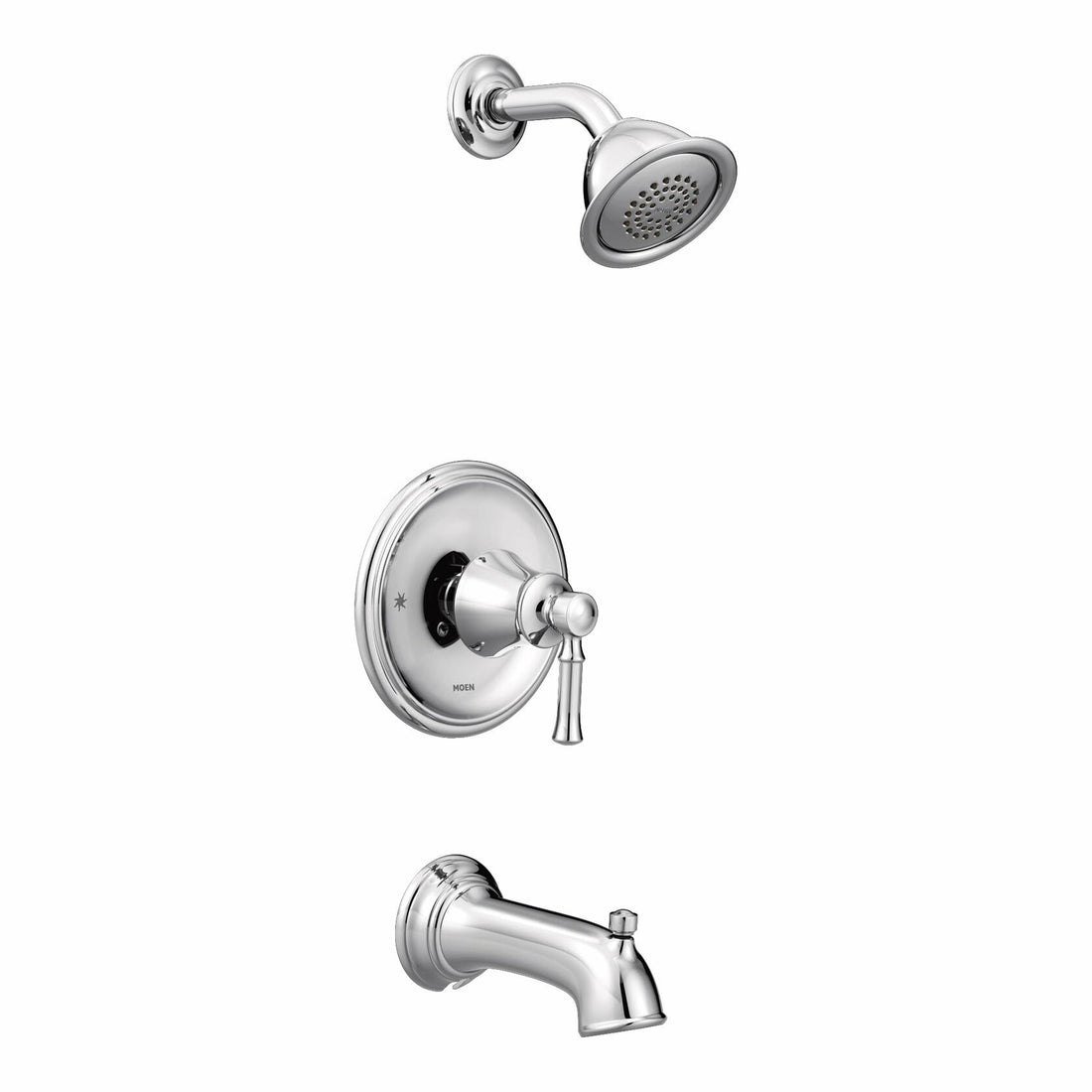 MOEN Dartmoor T2183EP Posi-Temp WaterSense Single-Handle Wall-Mount Tub and Shower Faucet Trim Kit in Chrome (Valve Not Included)