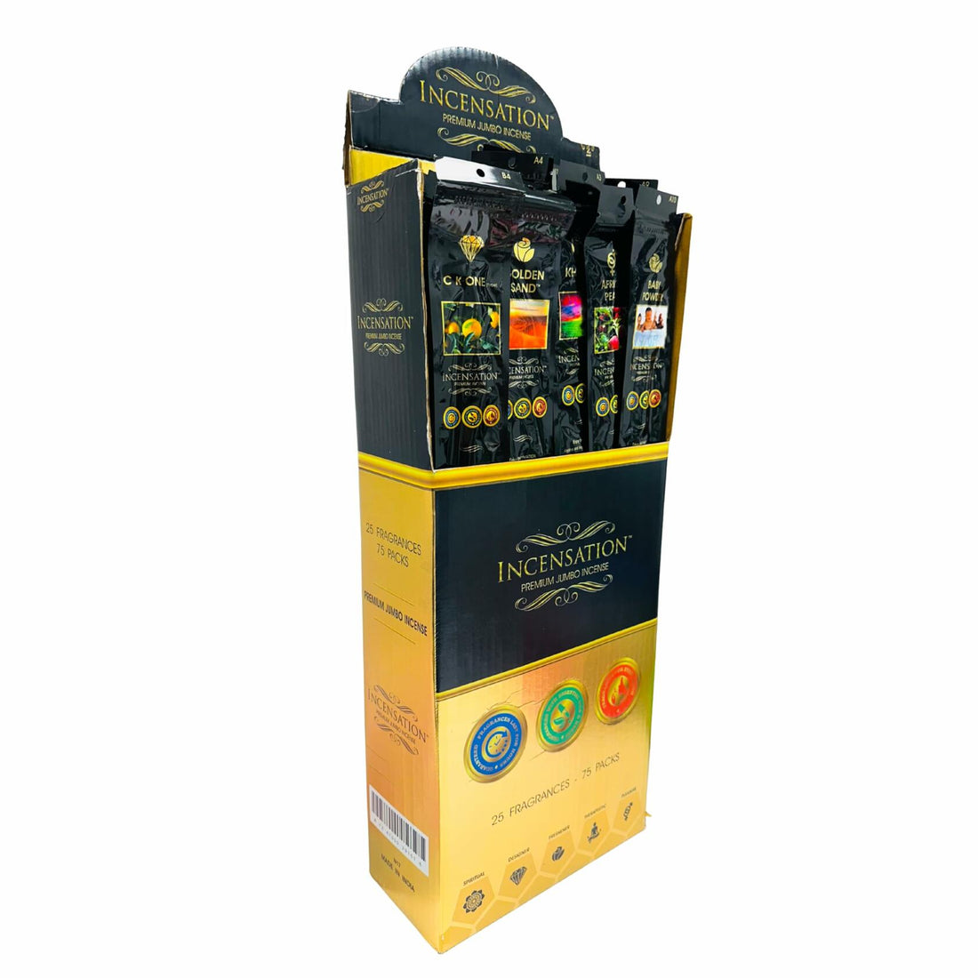 Incensation Premium Jumbo Hand-Dipped Incense Sticks 12 x 75 Packs