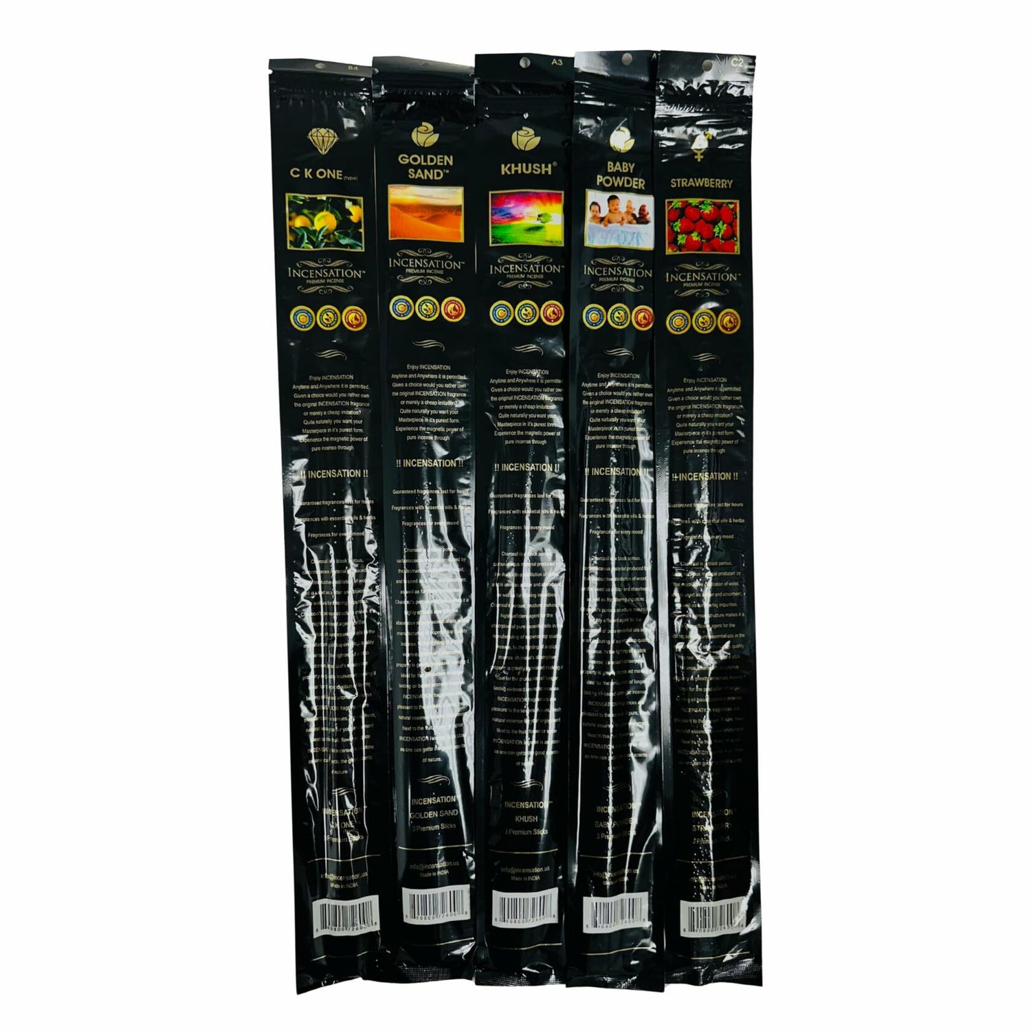 Incensation Premium Jumbo Hand-Dipped Incense Sticks 12 x 75 Packs
