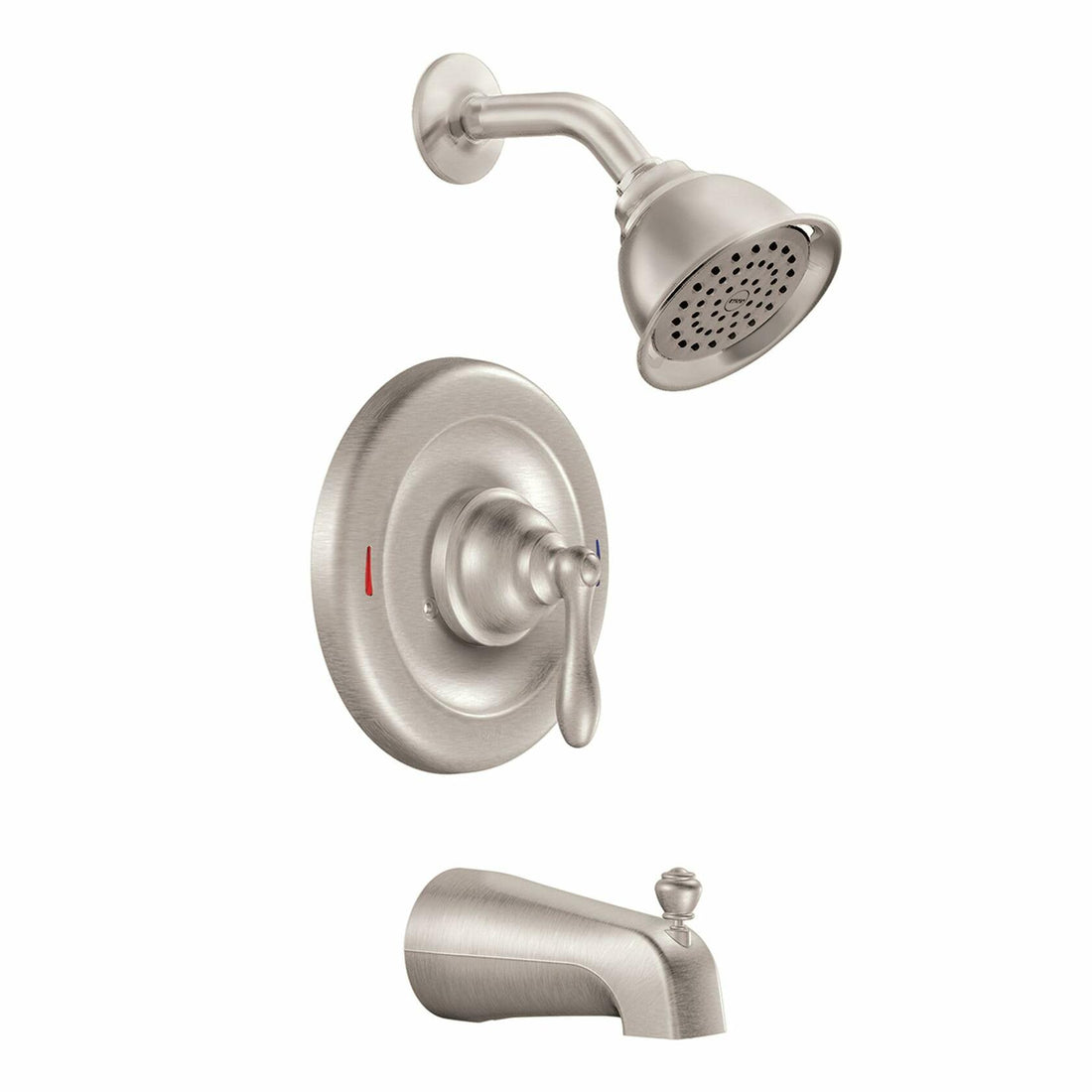 MOEN Caldwell 82496EPSRN Posi-Temp Pressure Balanced Tub and Shower Trim in Spot Resist Brushed Nickel (Valve Included)