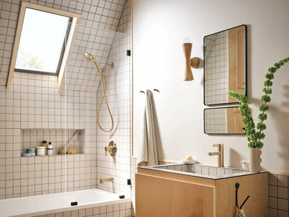 MOEN Beric 82775BZG Single Handle 5-Spray Tub and Shower Faucet 1.75 GPM in. Bronzed Gold (Valve Included)