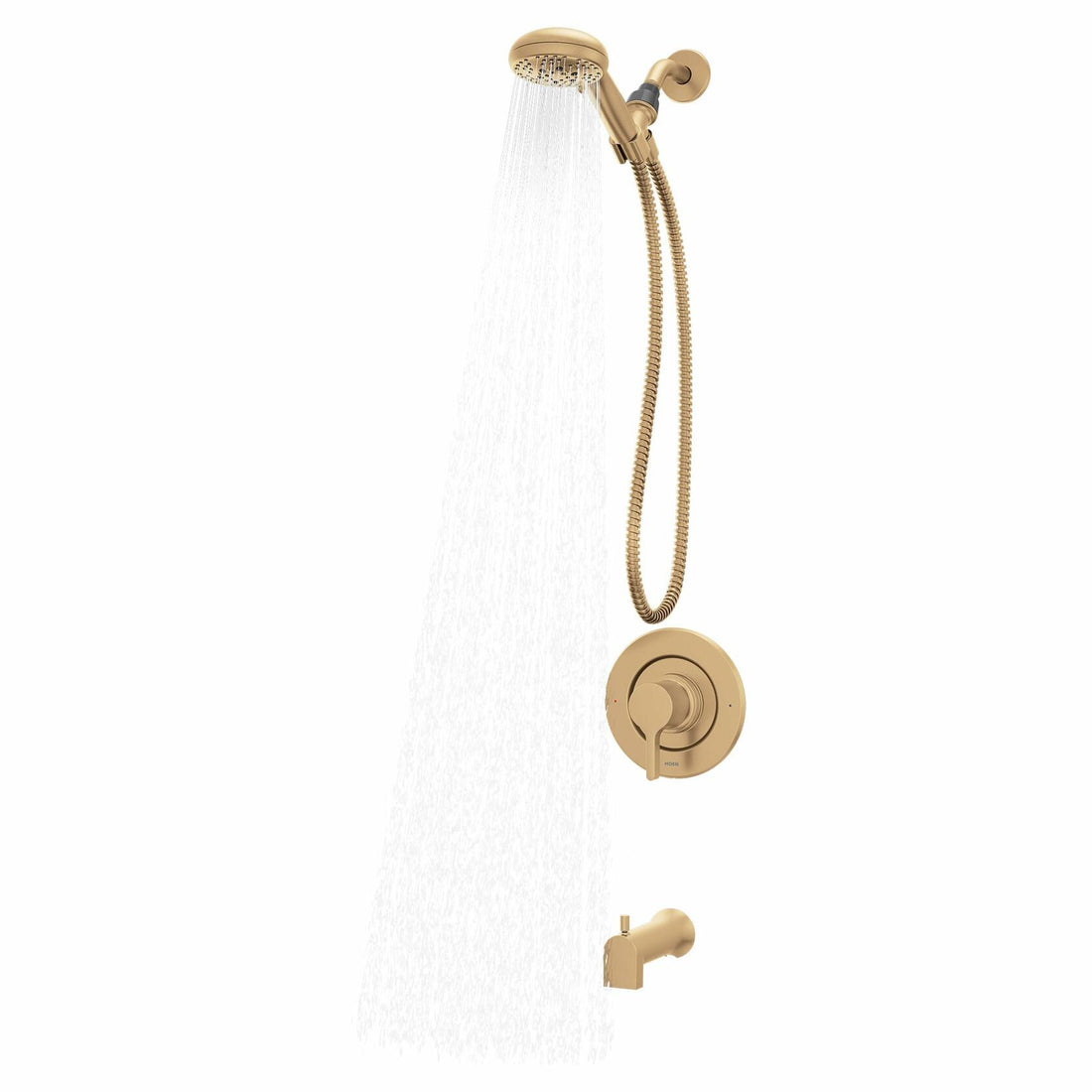 MOEN Beric 82775BZG Single Handle 5-Spray Tub and Shower Faucet 1.75 GPM in. Bronzed Gold (Valve Included)