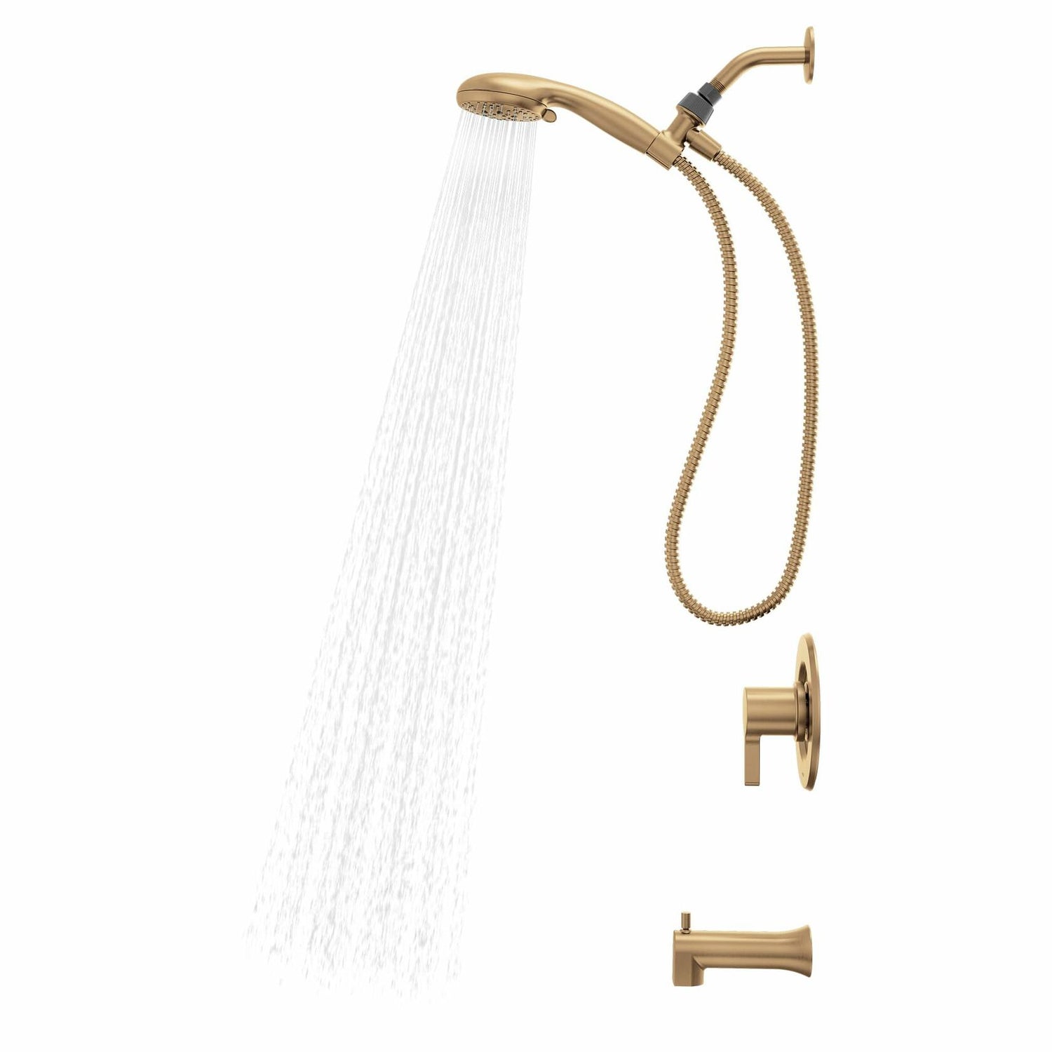 MOEN Beric 82775BZG Single Handle 5-Spray Tub and Shower Faucet 1.75 GPM in. Bronzed Gold (Valve Included)