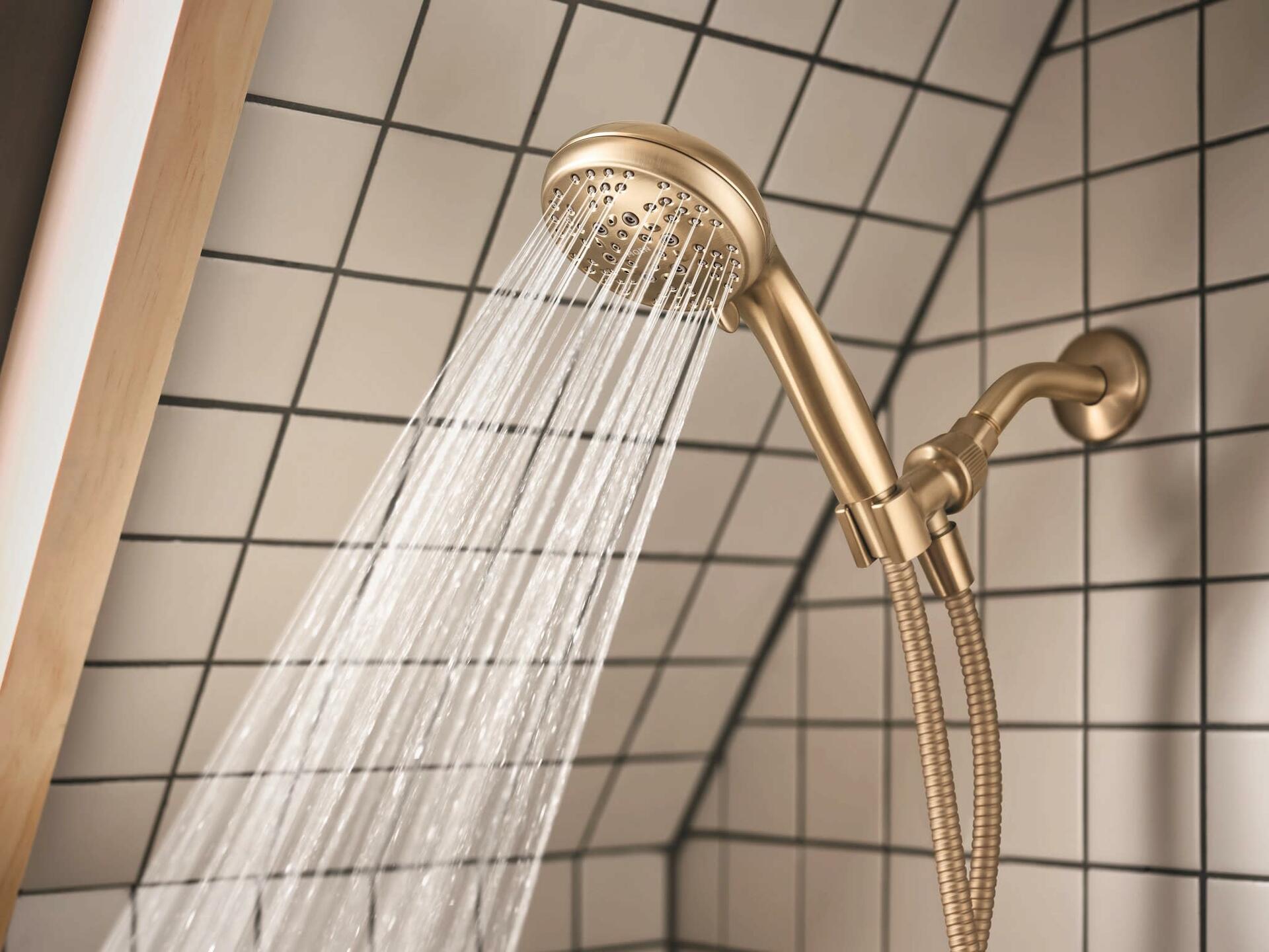 MOEN Beric 82775BZG Single Handle 5-Spray Tub and Shower Faucet 1.75 GPM in. Bronzed Gold (Valve Included)