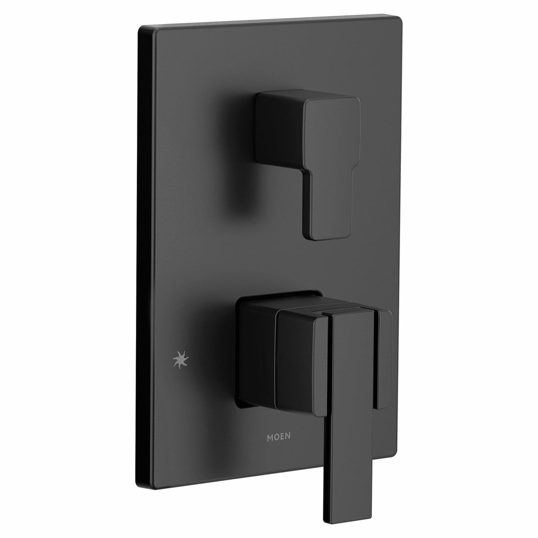 MOEN 90 Degree UTS9011BL Two-Handle Lever Shower Integrated Transfer Valve Trim in Matte Black
