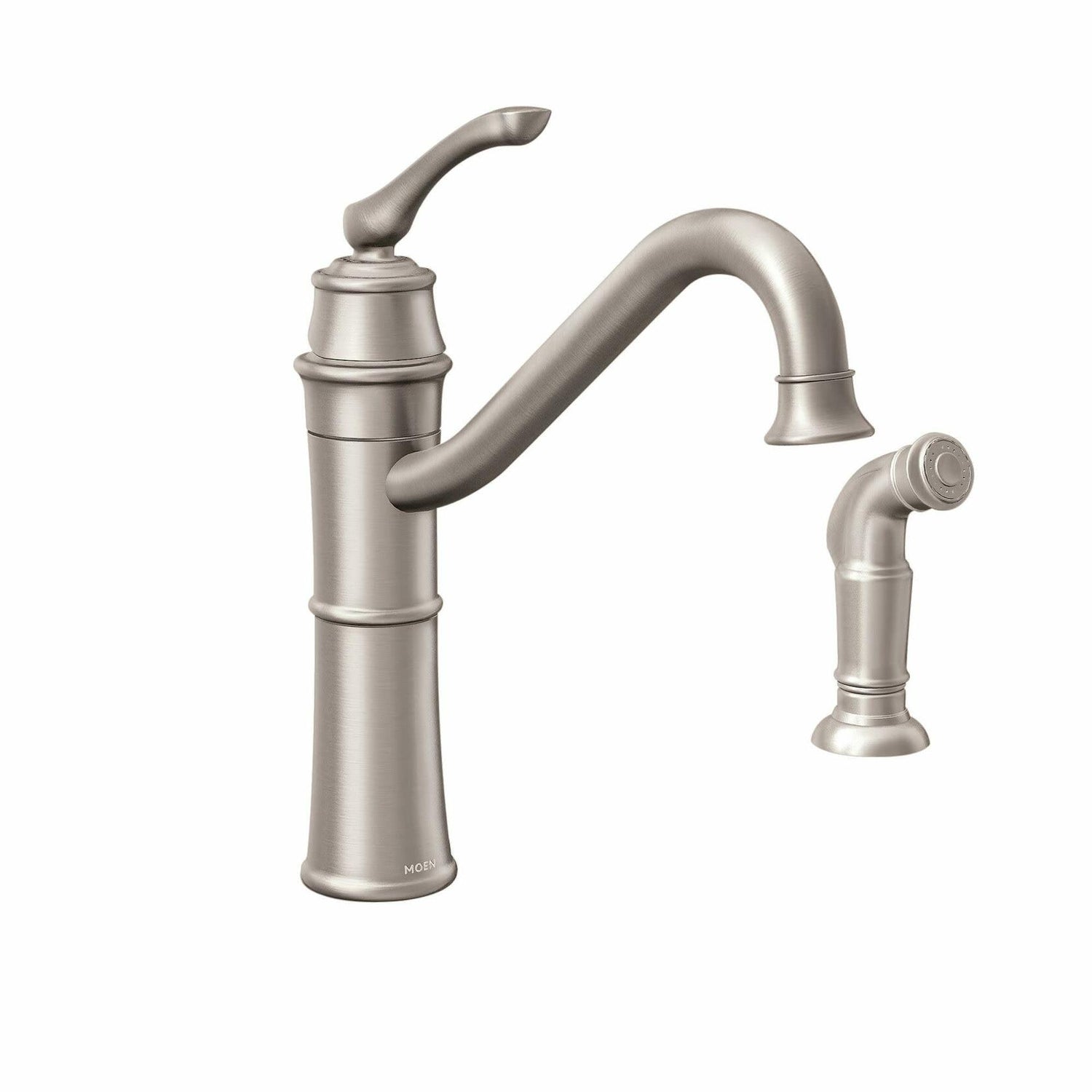 MOEN Wetherly 87999SRS Single-Handle High Kitchen Faucet with Side Spray in Spot Resist Stainless