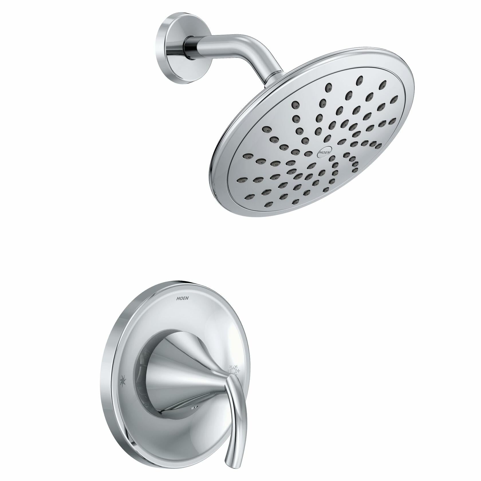 MOEN Glyde T2842EP One-Handle Single Function 8-in Round Shower Faucet in Chrome