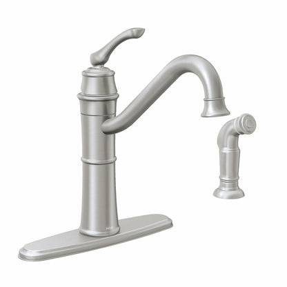 MOEN Wetherly 87999SRS Single-Handle High Kitchen Faucet with Side Spray in Spot Resist Stainless