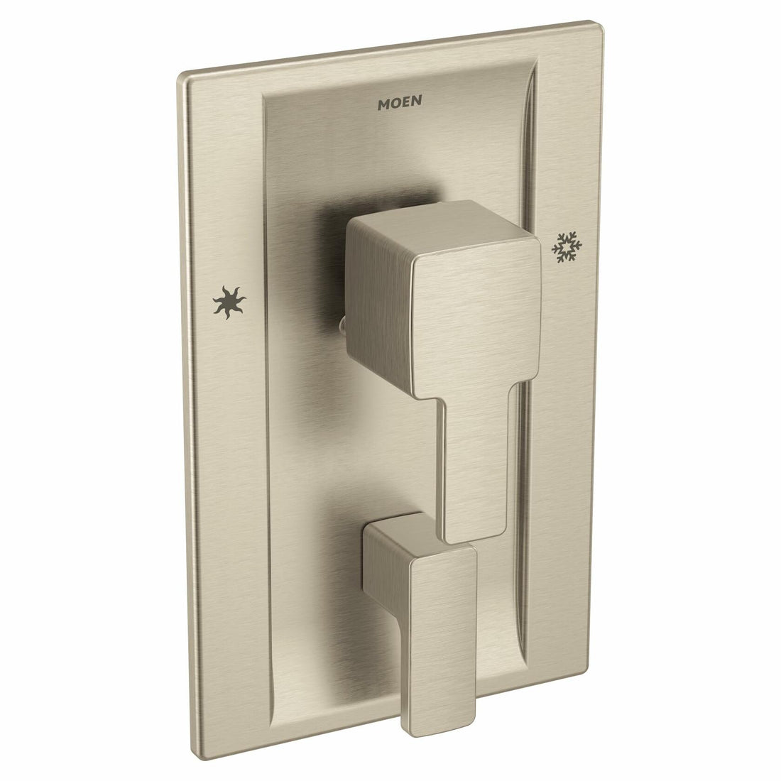 MOEN 90 Degree TS2710BN Two-Handle Shower Faucet in Brushed Nickel (Valve Required)