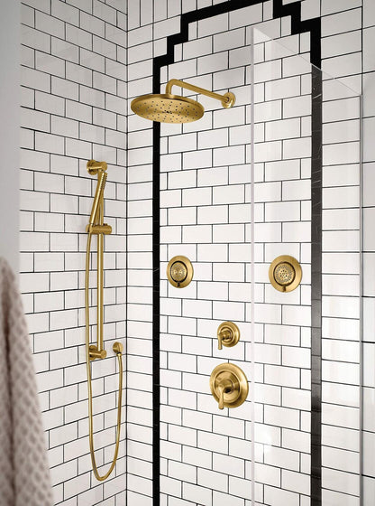 MOEN Waterhill S112BG 10-Inch Single Function Rainshower Showerhead with Immersion Rainshower Technology in Brushed Gold