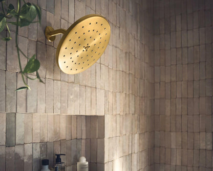 MOEN Waterhill S112BG 10-Inch Single Function Rainshower Showerhead with Immersion Rainshower Technology in Brushed Gold
