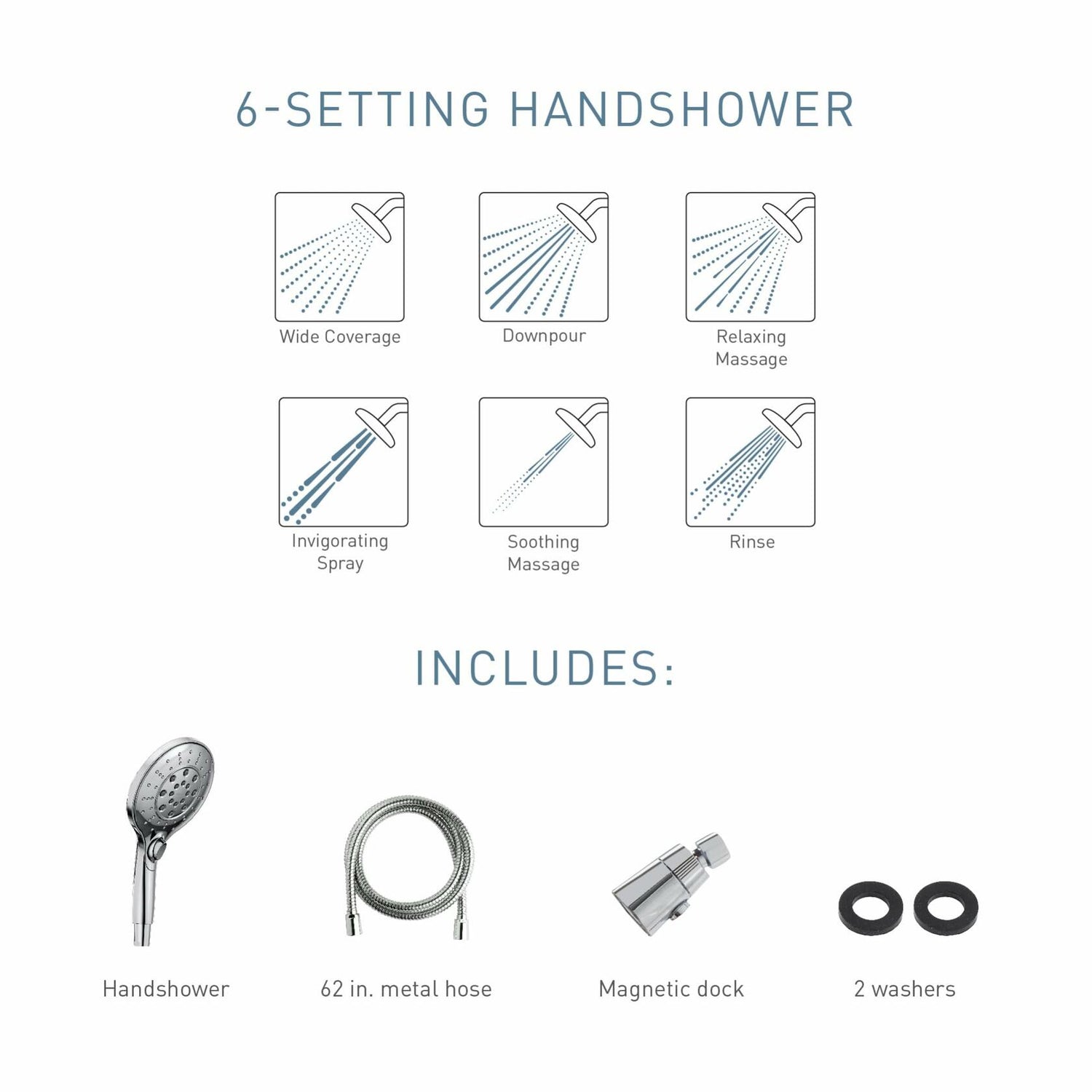 MOEN Engage 3662EPORB 6-Spray 5.5 in. Single Tub Wall Mount Handheld Adjustable Shower Head in Oil Rubbed Bronze