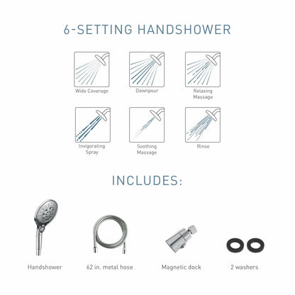 MOEN Engage 3662EPORB 6-Spray 5.5 in. Single Tub Wall Mount Handheld Adjustable Shower Head in Oil Rubbed Bronze