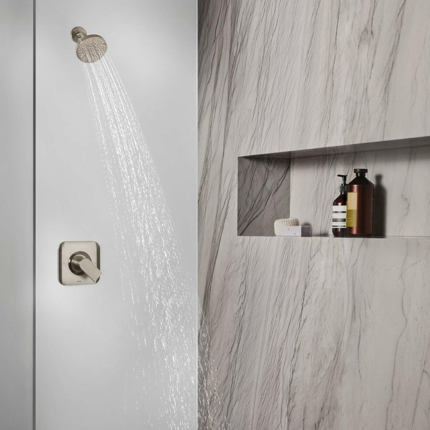 MOEN Genta T2471BN LX 1-Handle Posi-Temp Valve Trim Kit in Brushed Nickel (Valve not Included)