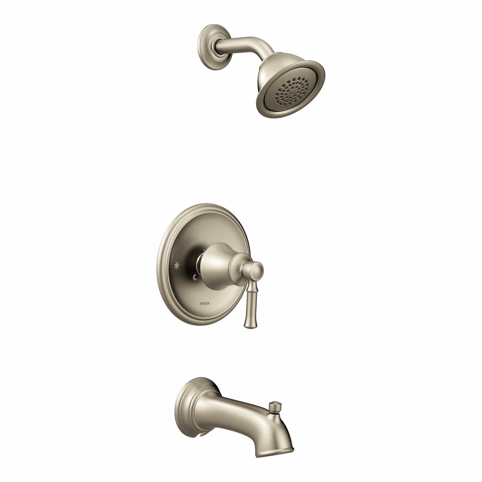 MOEN Dartmoor T2183BN Posi-Temp Single-Handle Wall-Mount Faucet Trim Kit in Spot Resist Brushed Nickel (Valve Required)