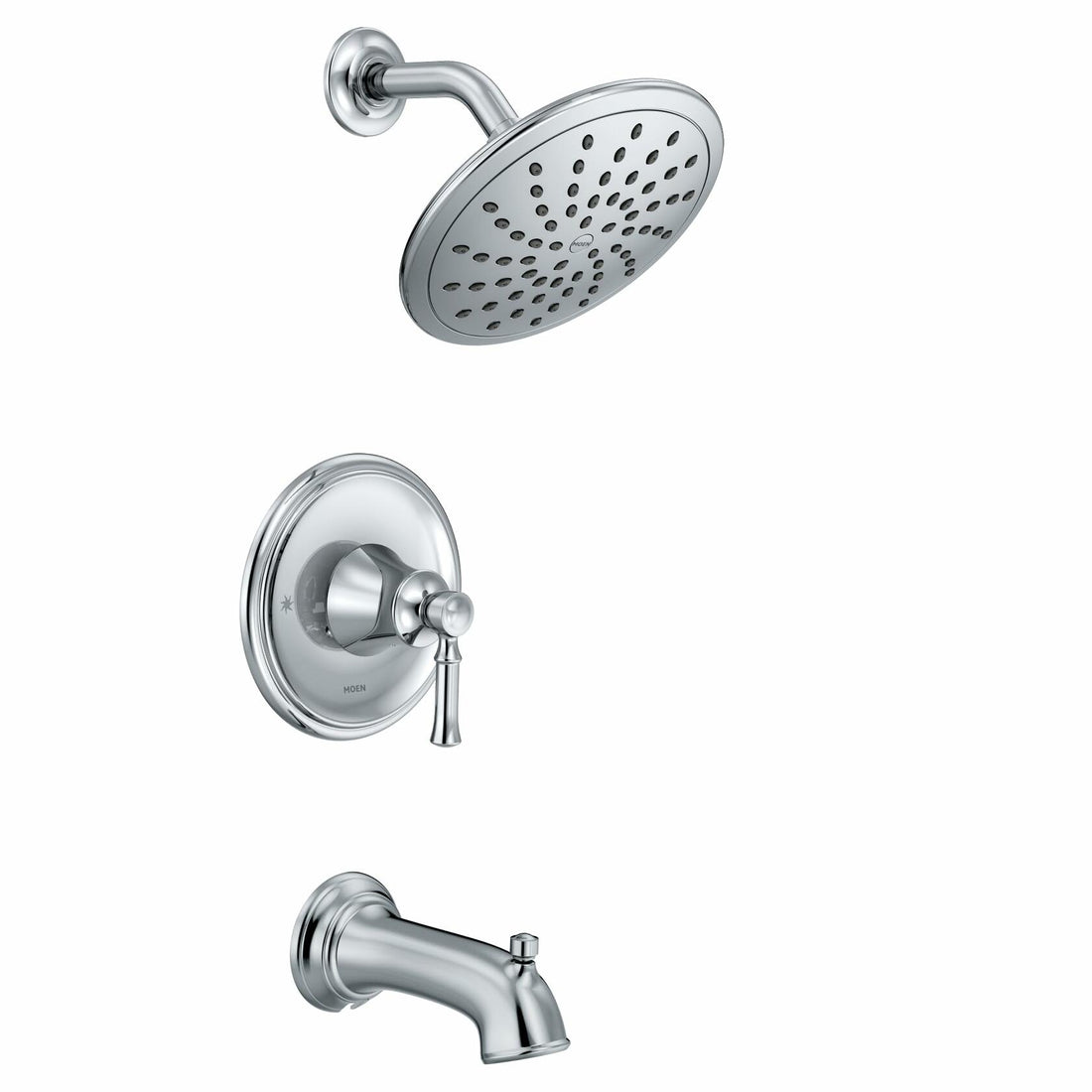 MOEN Dartmoor T2283EP Posi-Temp Rain Shower Single-Handle Tub and Shower Faucet Trim Kit in Chrome (Valve Required)