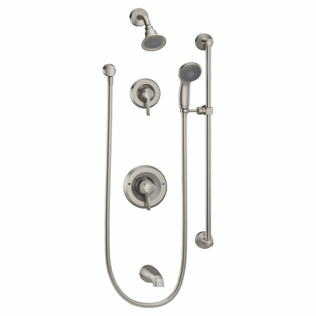 MOEN Commercial M-Dura T8343EP15CBN Posi-Temp Pressure Balanced Tub and Shower Trim Kit in Brushed Nickle