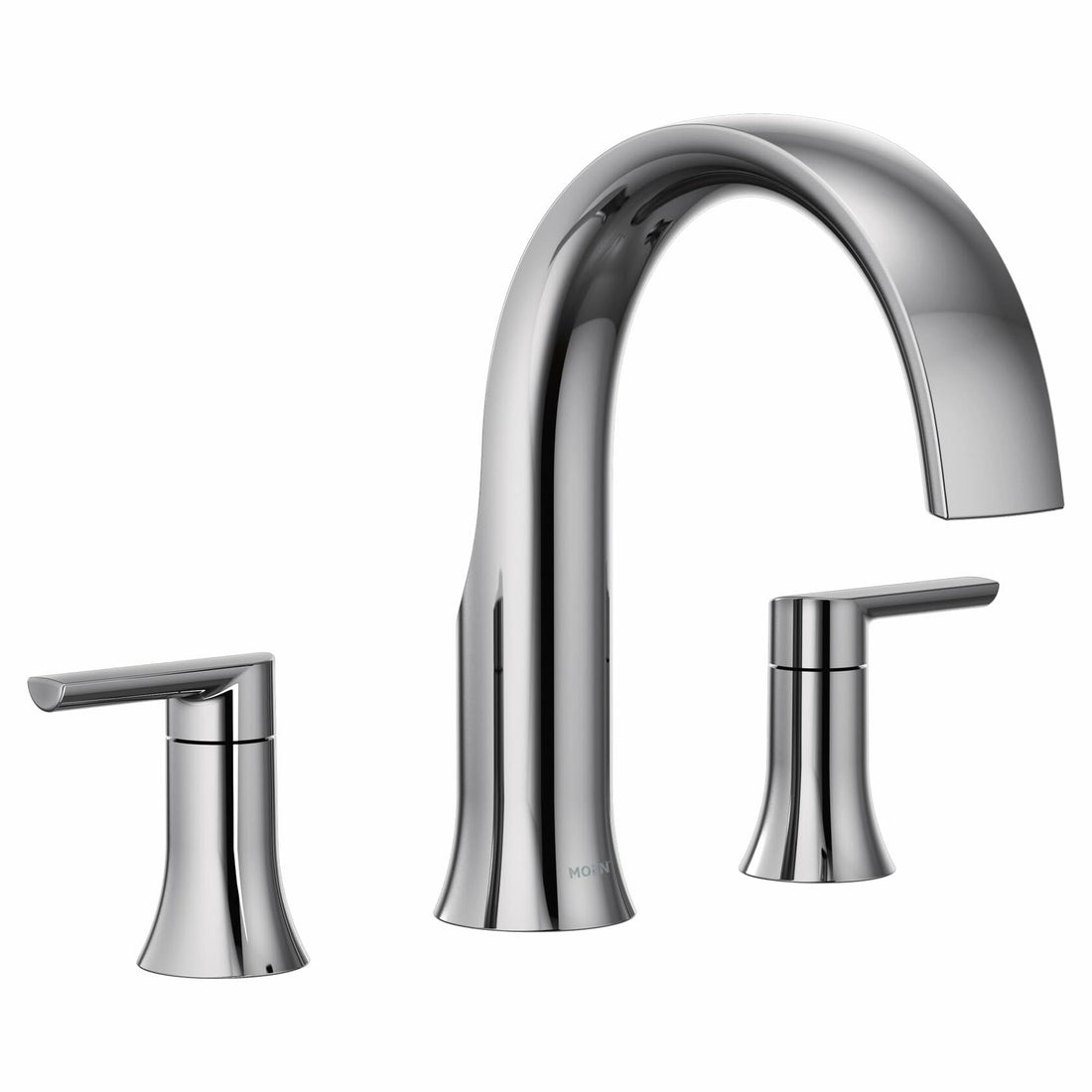 MOEN Doux TS983 Chrome Two-Handle High Arc Deck-Mount Roman Tub Faucet Trim in Chrome (Valve Required)
