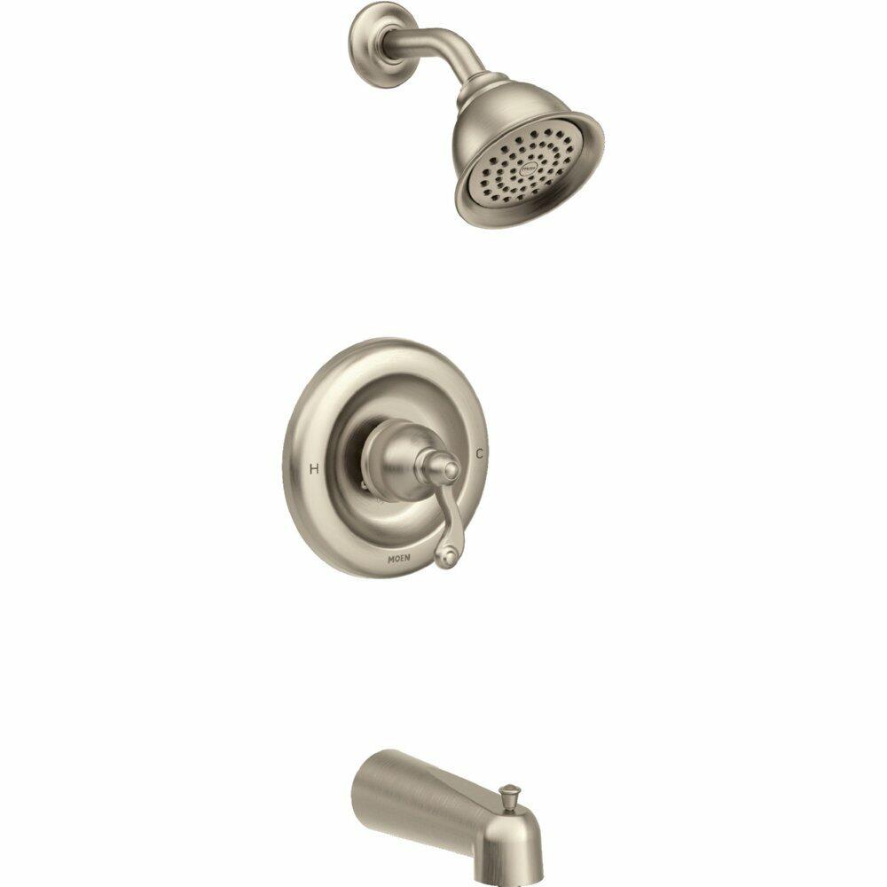 MOEN Traditional T2123EPSRN Tub and Shower Trim kit with Single Function Shower Head in Brushed Nickel (Valve Required)