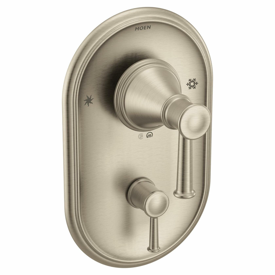 MOEN Belfield T2310BN 2 Handle Wall Mounted Tub and Shower Trim Kit without Spout in Brushed Nickel (Valve Not Included)