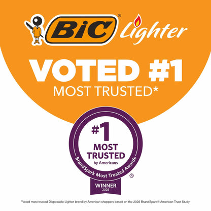 BIC Mini Pocket Lighters Assorted Bright Colors - 50-Count Tray + 3 Free