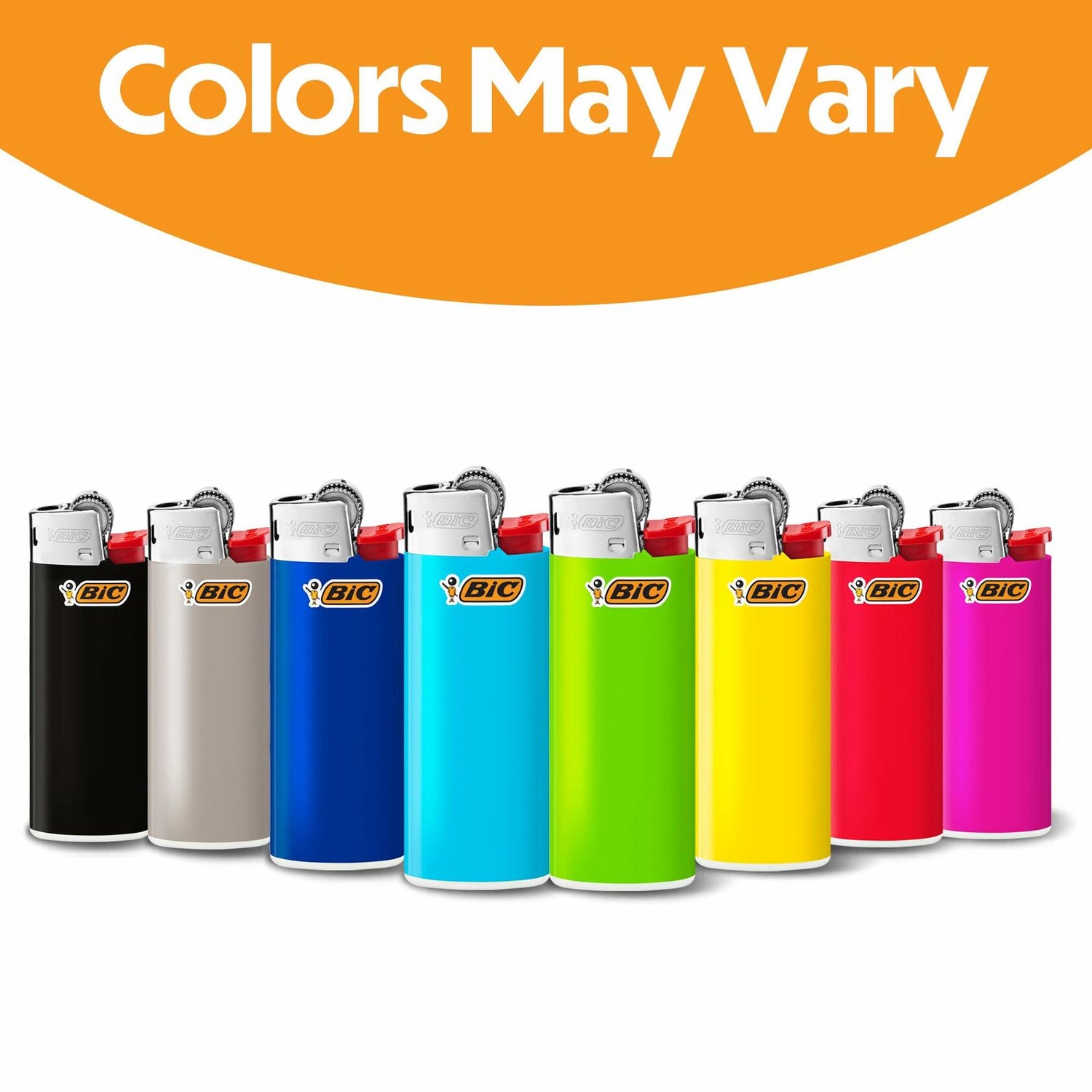 BIC Mini Pocket Lighters Assorted Bright Colors - 50-Count Tray + 3 Free