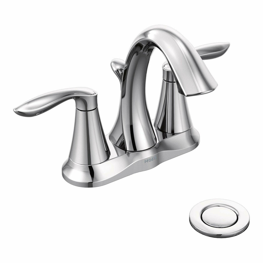 MOEN Eva 66410 Double Handle Centerset Bathroom Faucet in Chrome (Drain Included) - Like New