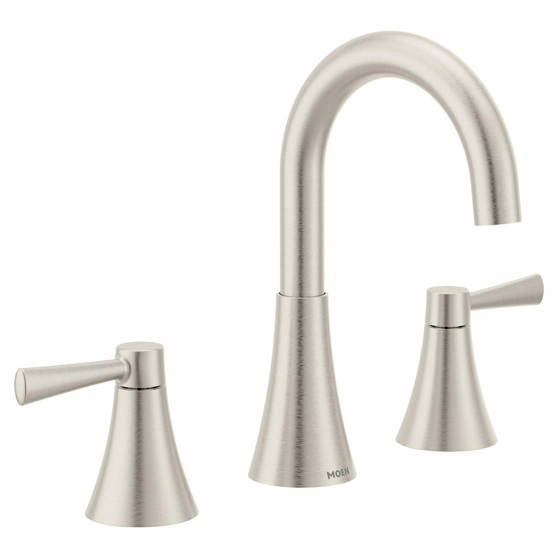 Moen Ronan Spot Resist Brushed Nickel Two-Handle Widespread Modern Bathroom Faucet, Valve Included, 84023SRN - Like New