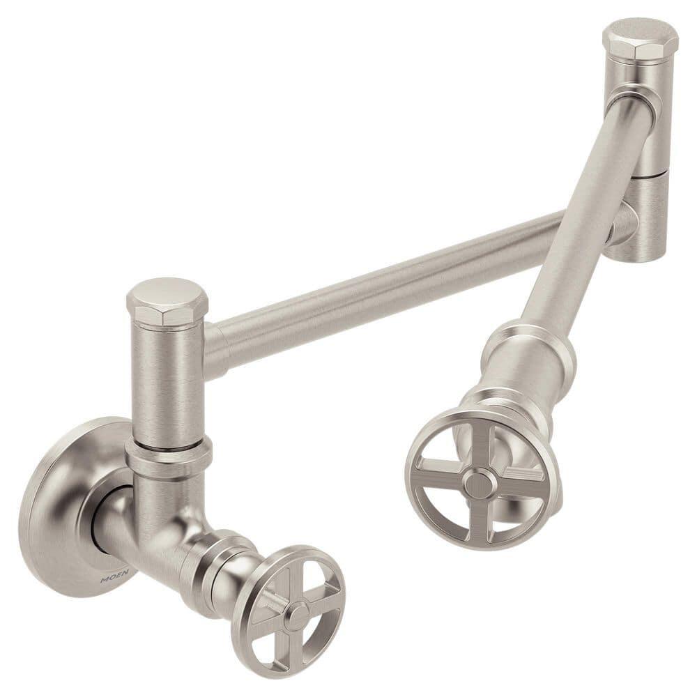 MOEN Paterson S6642SRS Traditional Wall Mount Pot Filler Kitchen Faucet in Spot Resist Stainless
